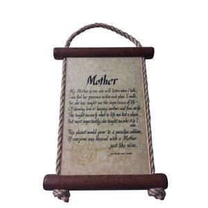 Mother Scroll Wall‎ Plaque With Inspirational Poem & Wooden Frame